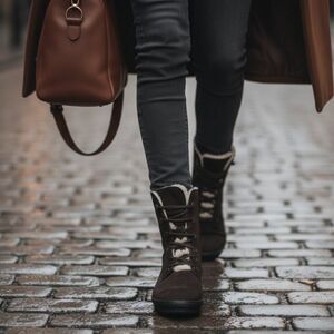 TOD'S Gommino Dark Brown Suede Fur-Lined Ankle Combat Boots Shoes Women's EU 41